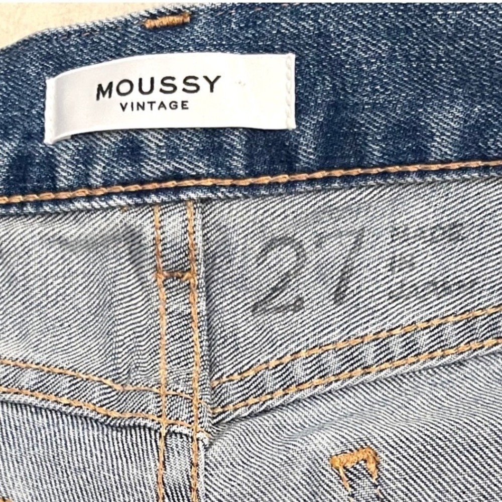 Moussy Vintage High‎ Rise Skinny Jeans Womens 27 Blue Excellent Distressed Japan - Picture 8 of 9